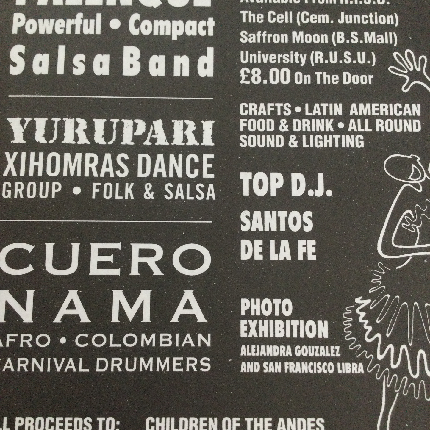 Caramba! Reading World Music Scene Memorabilia. 1990s 90s A5 Flyer. 4th Latin American Fiesta. Central Club