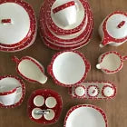 Midwinter Stylecraft Red Domino tureen & 2 serving bowls 1950s polka dot kitsch