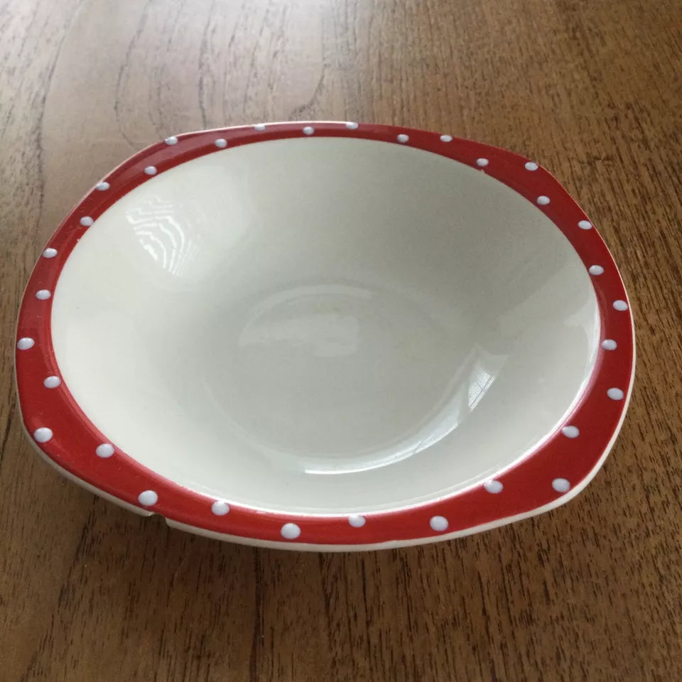 Midwinter Stylecraft Red Domino tureen & 2 serving bowls 1950s polka dot kitsch