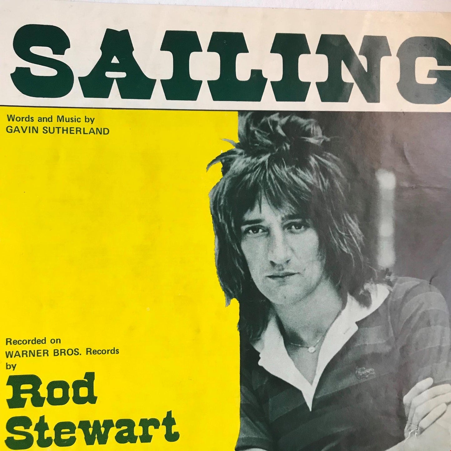 Vintage Sheet Music SAILING ROD STEWART 1972 GREAT COVER - WOULD BE FAB FRAMED