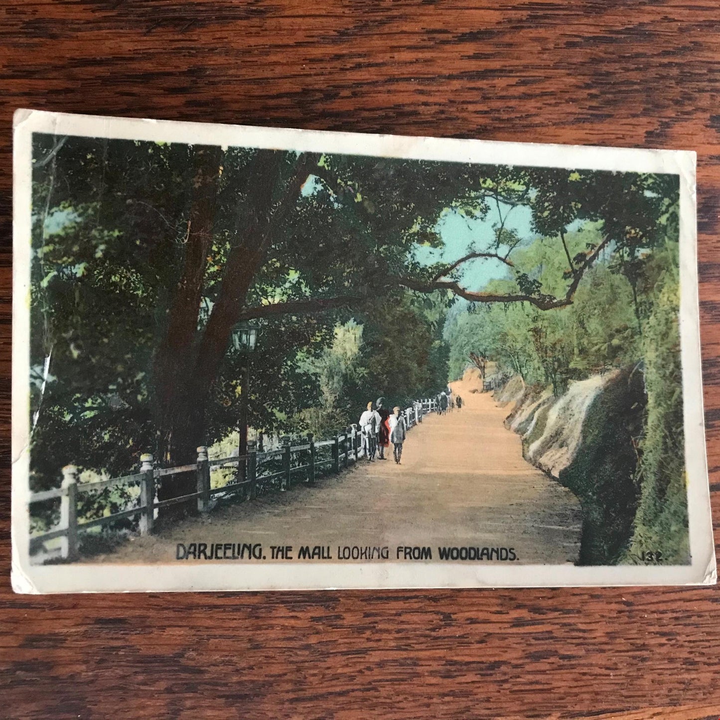 Vintage Postcard DARJEELING The Mall, India RP tinted