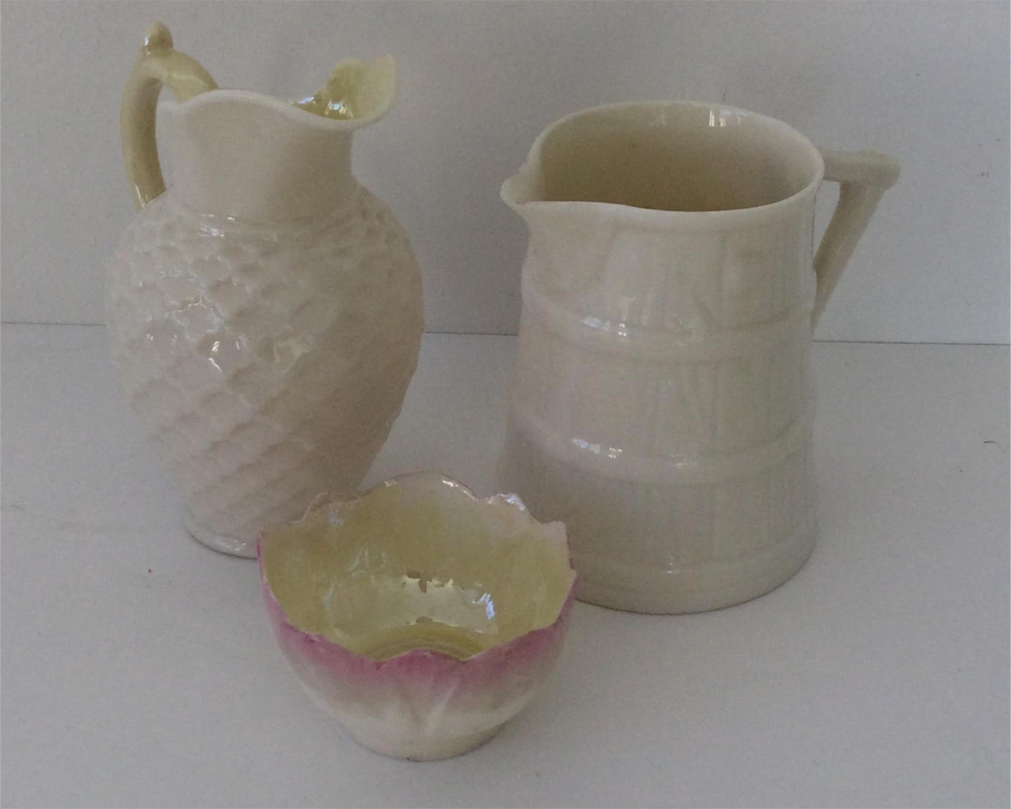 Small Royal Worcester Cream coloured Jug Textured Barrel Style Dainty 8.5cm tiny