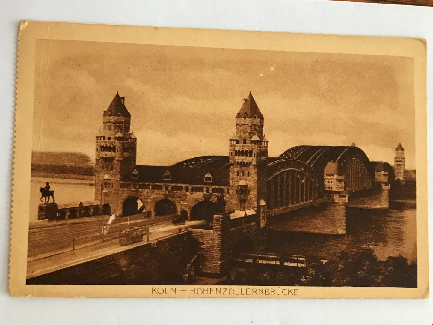 Vintage Antique German Postcard Koln Cologne HOHENZOLLERNBRUCKE Rhine rail road