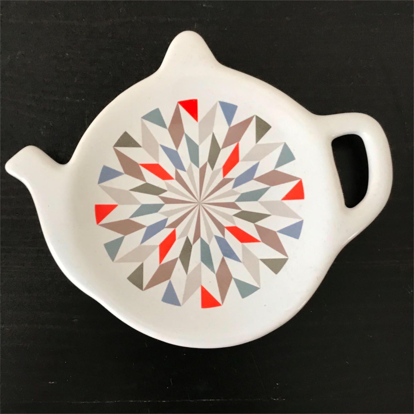 Price and Kensington Teabag Holder Ceramic, teapot shape red blue brown