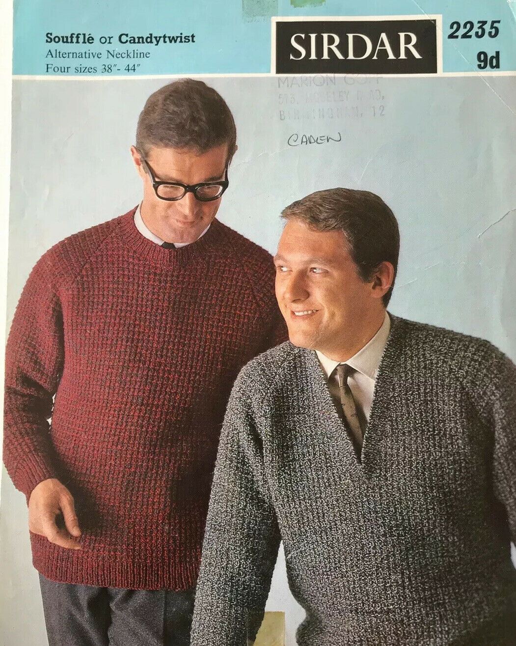 Vintage Mens Knitting Pattern 1960s Sirdar 2235