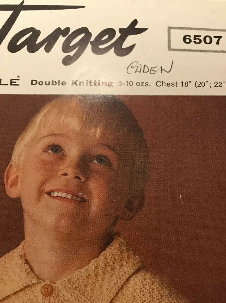 Vintage Knitting Pattern 1960s Boys Sweater With Collar Lee Target 6507