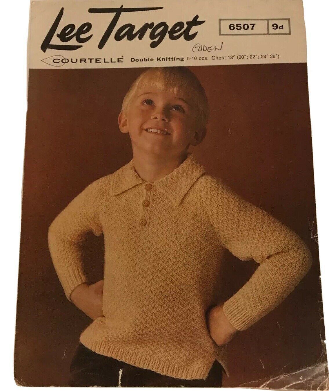 Vintage Knitting Pattern 1960s Boys Sweater With Collar Lee Target 6507