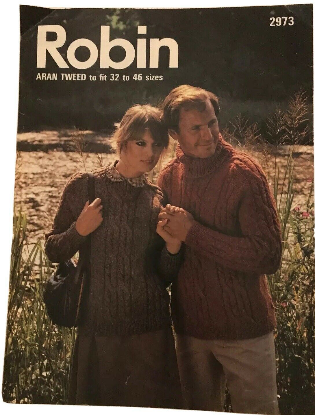 Vintage Knitting Pattern 1970s/80s His And Hers Aran Tweed Sweaters Robin 2973