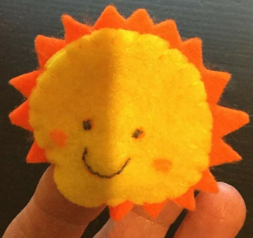 Finger Puppets Sun Sunshine Set Of 5 Hand Made In UK Felt Puppets