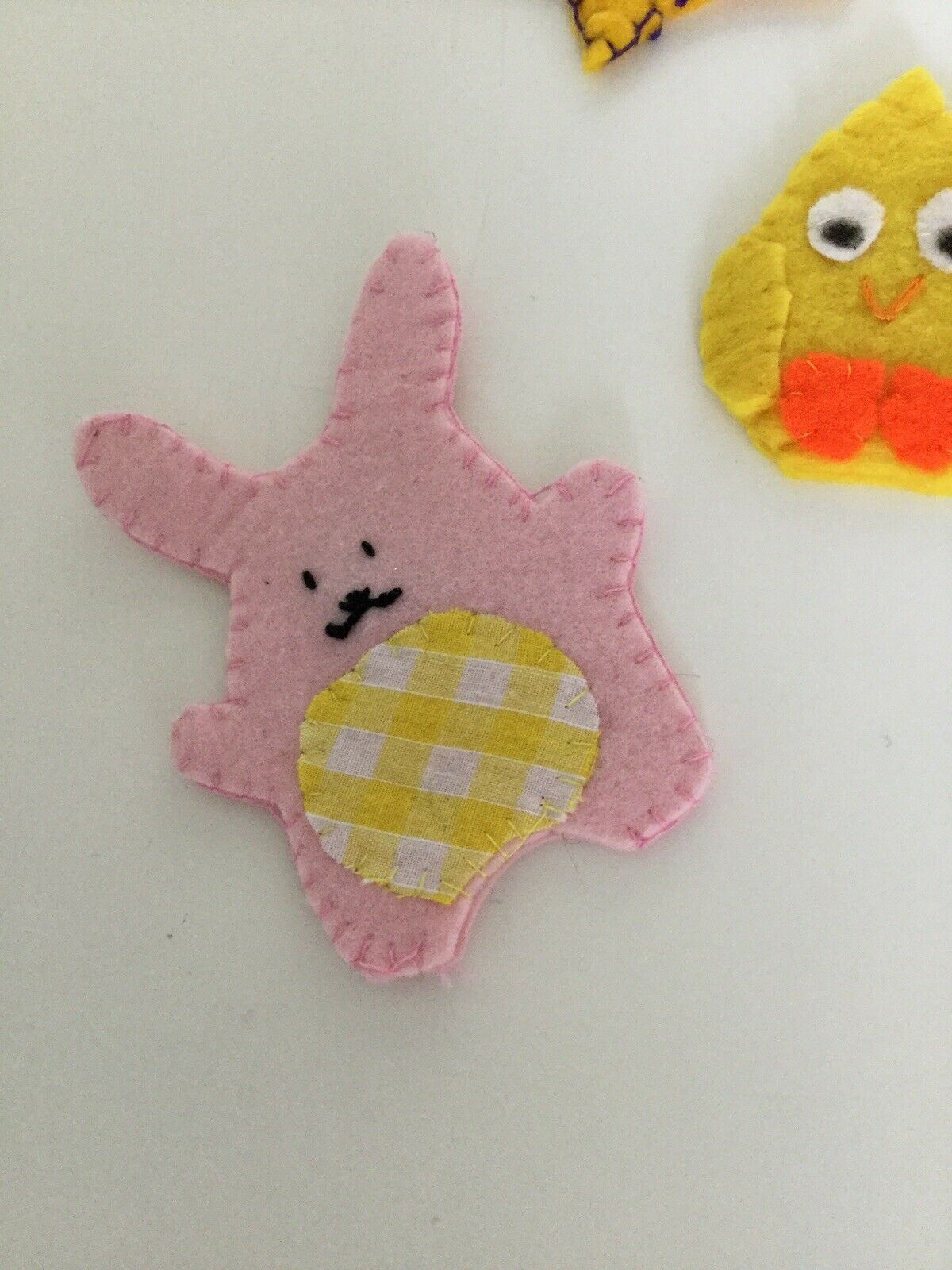 Cute Summer Finger Puppets Set Of 5. Chick, Bunny, Ice Cream, Sun, Star