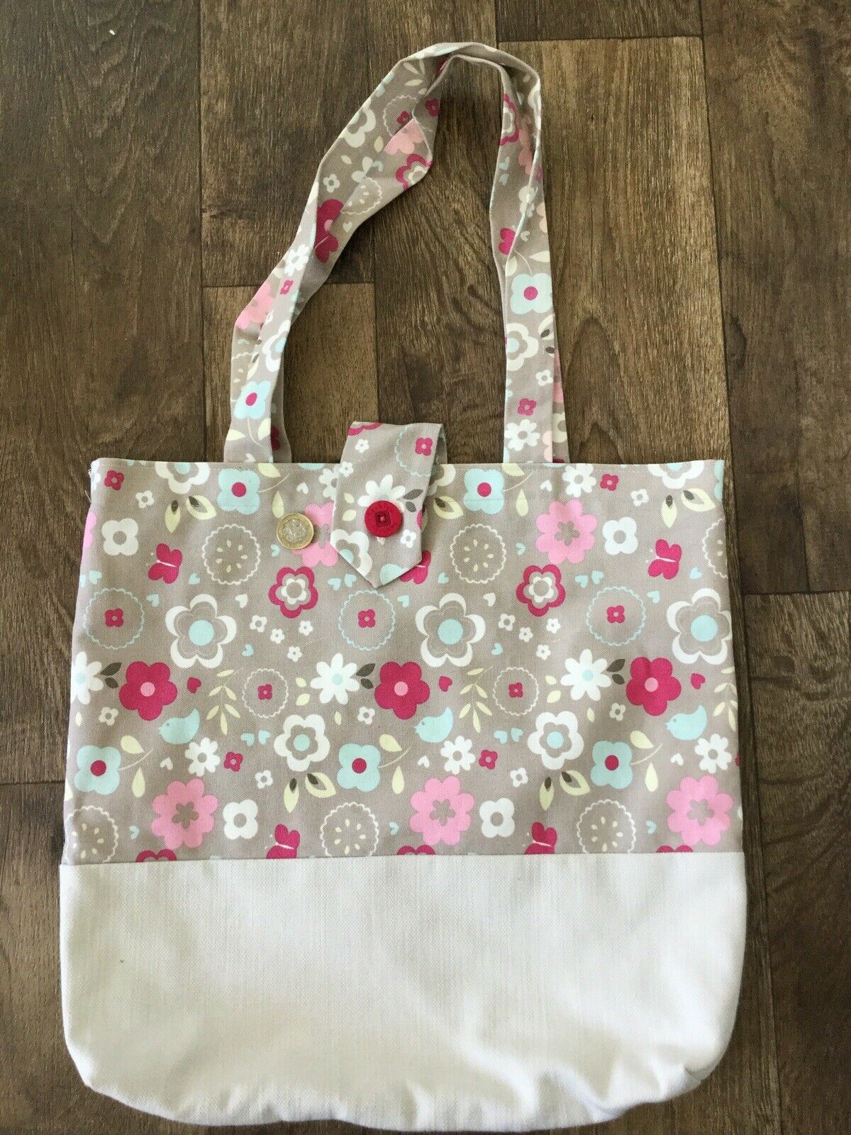 Floral Tote Bag. Vintage Style. Handmade In UK. Pretty. Summer Bag Beach Bag