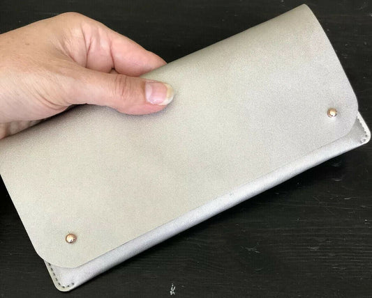 Vegan Soft Gold Leather Look Purse Wallet. Rose Gold Colour Studs. Adventure Awa