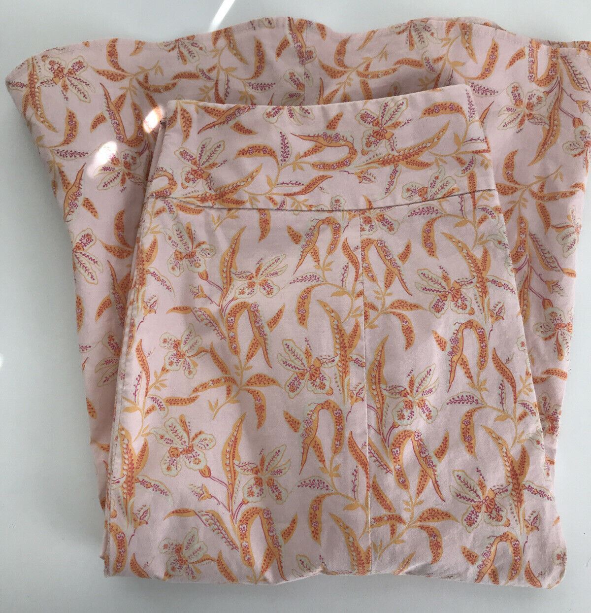 Gap Size 8 Floral Knee Length Skirt. Peach Orange Pink. Sits On Hip Summer Skirt