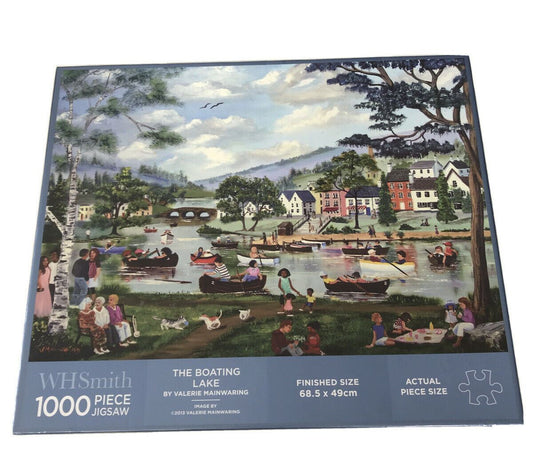 1000 Piece Jigsaw Puzzle Boating Lake. WHSmith. Park River Picnics English Town