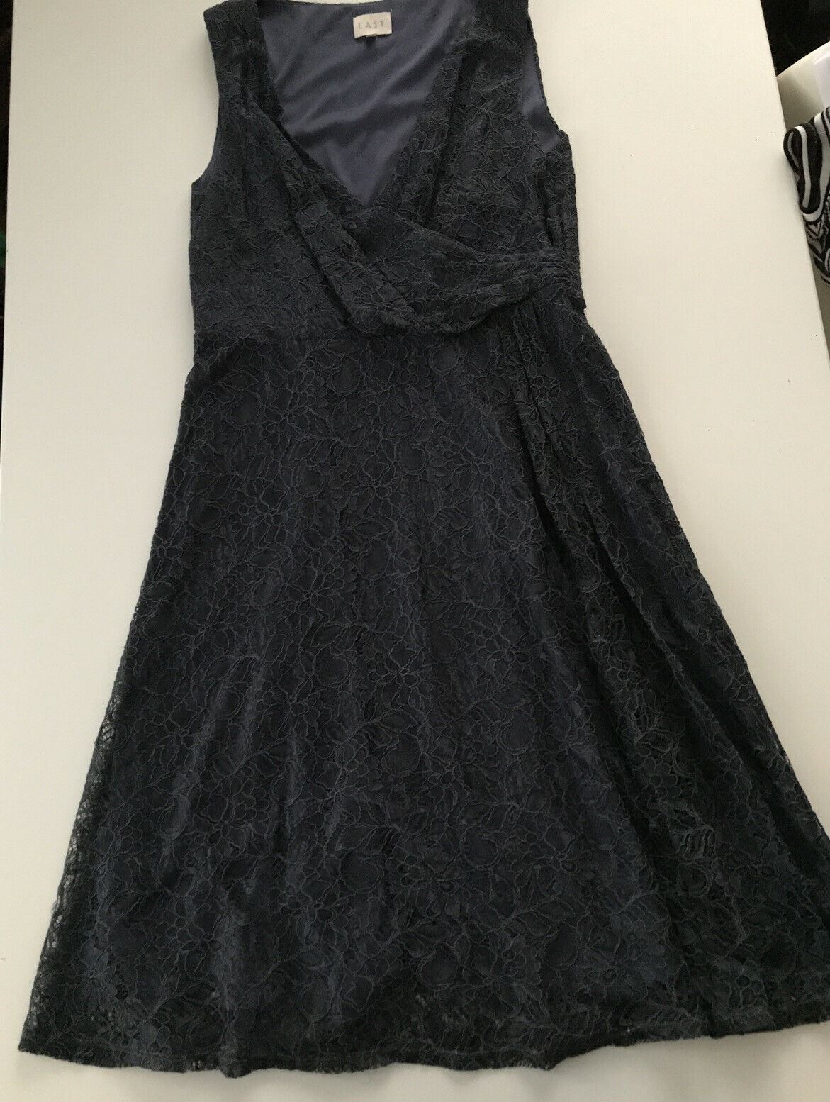 East Navy Lace Smart  Dress Party Dress Size 12. Lacy. Fit And Flare Christmas