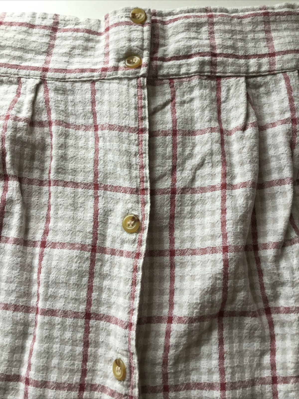 Checked Mini Skirt 27” Waist Size 8/10 Upcycled Vintage Repurposed.