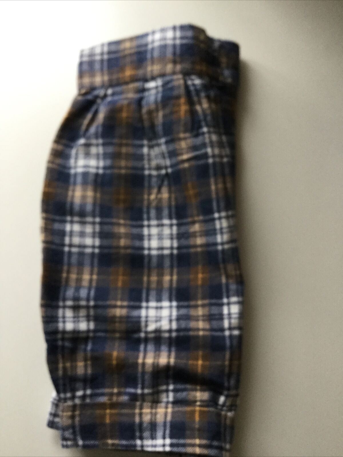 Size 10, 28" waist. Checked Flannel Mini Skirt. Upcycled From Vintage Shirt. Blue Brown.