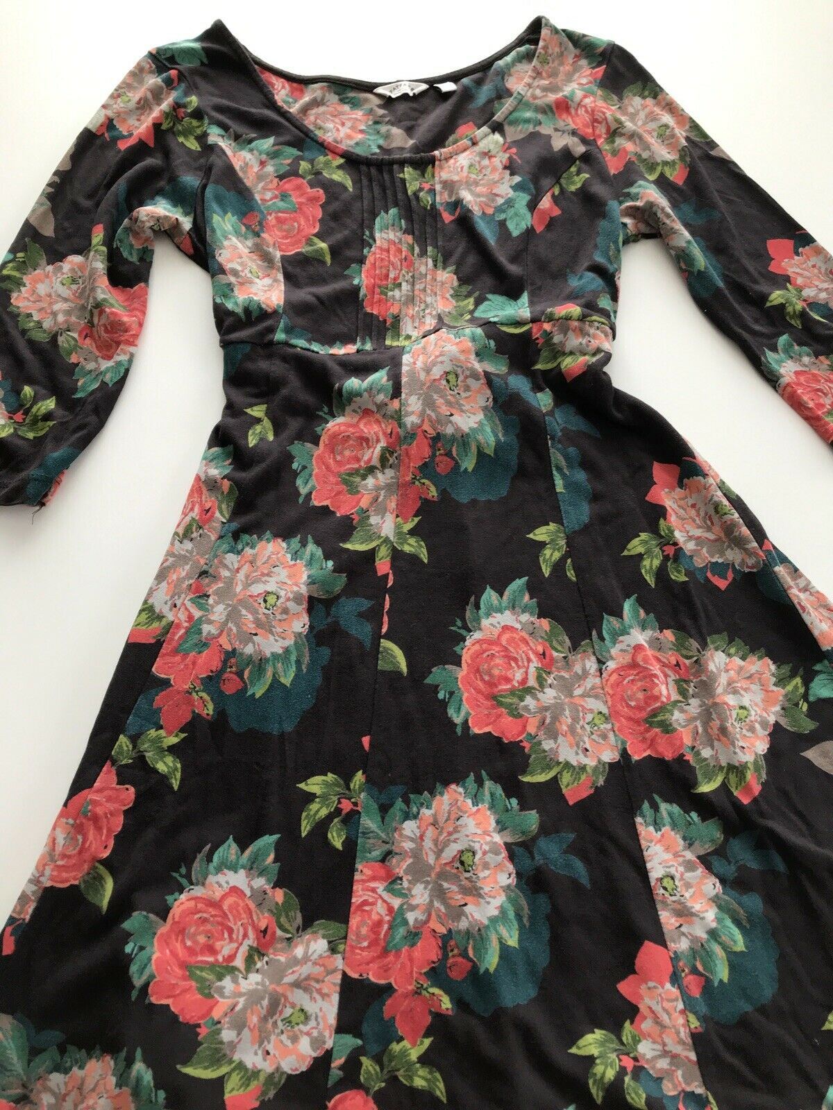 Ladies Fat face Dress Tea Dress Floral Size 10. 3/4 Sleeves Christmas Party Dress