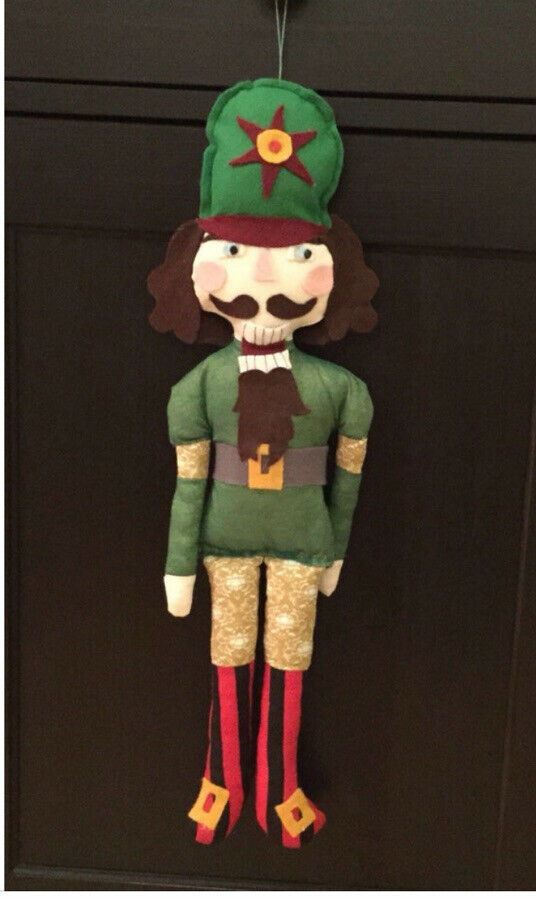 Nutcracker Christmas Soft Toy Ornament. Christmas Rag Doll Soldier Rag Doll Boho.