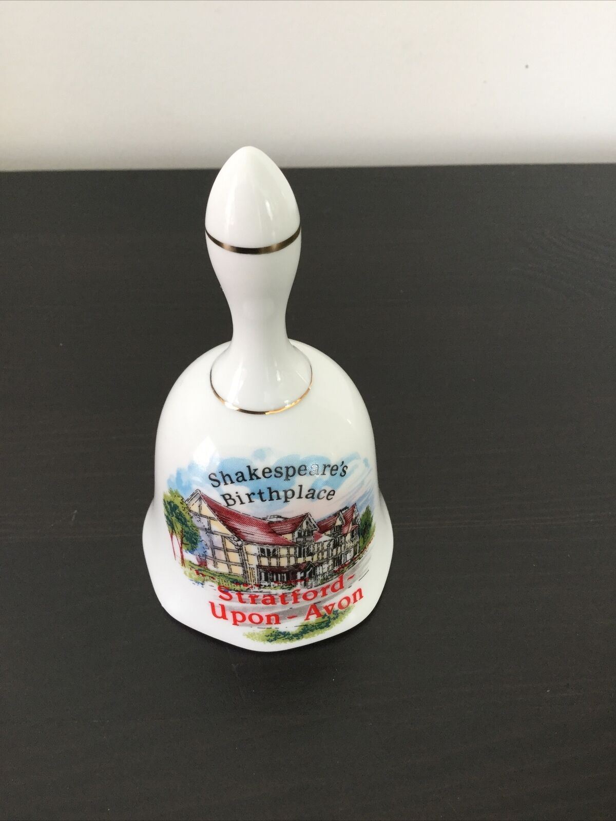 Shakespeares Birthplace Stratford Upon Avon Souvenir China Bell.