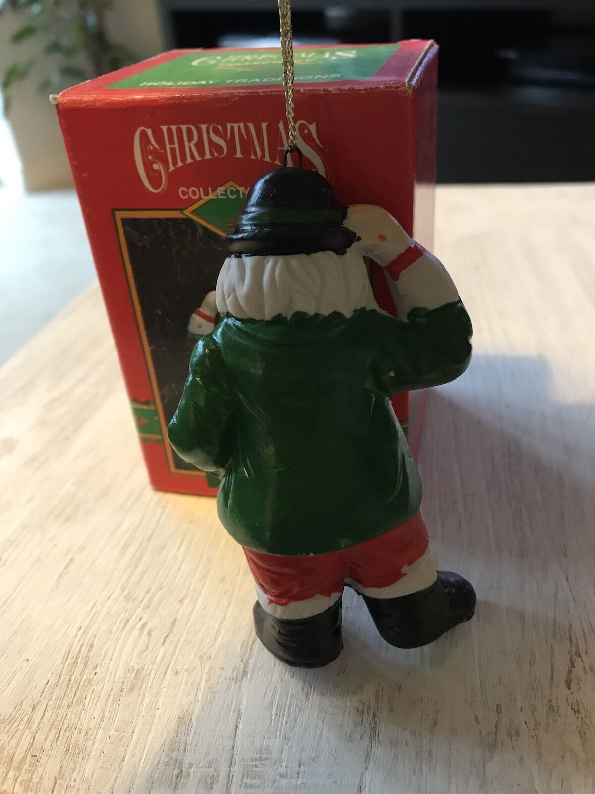 Vintage 90s Father Christmas Santa Tree Ornament / Bauble. Ireland Irish Santa