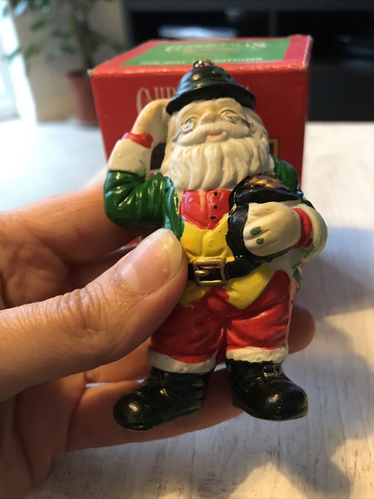 Vintage 90s Father Christmas Santa Tree Ornament / Bauble. Ireland Irish Santa