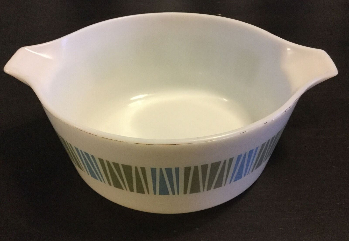 Vintage Pyrex Matchmaker Casserole Dish No Lid Pastel Blue Green White 1960s RETRO