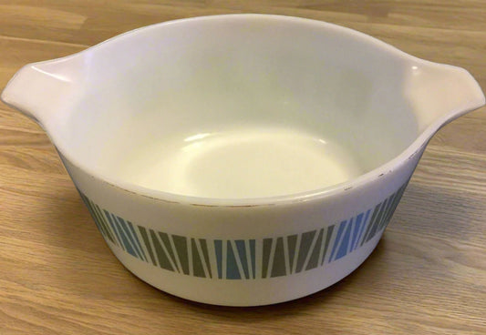 Vintage Pyrex Matchmaker Casserole Dish No Lid Pastel Blue Green White 1960s RETRO