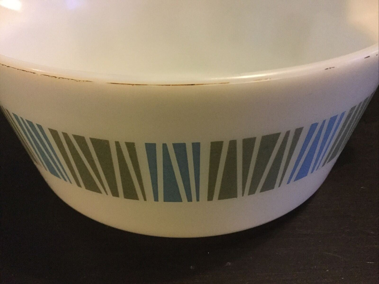 Vintage Pyrex Matchmaker Casserole Dish No Lid Pastel Blue Green White 1960s RETRO