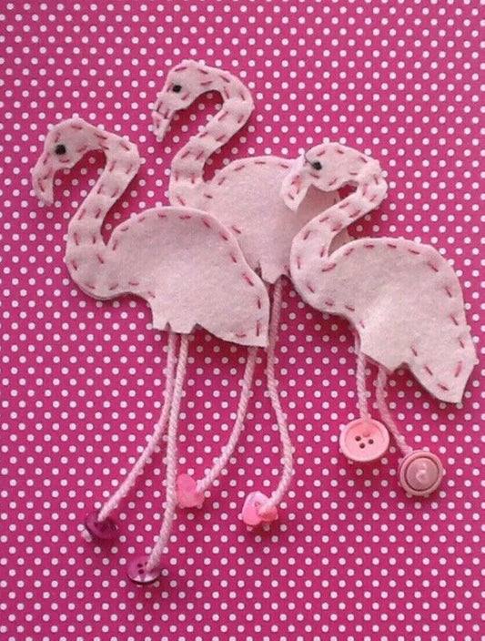 Pink Flamingo Finger Puppet Handmade In The UK.Christmas Stocking Filler