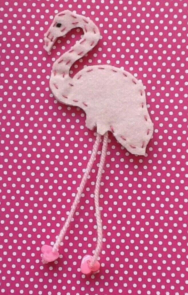 Pink Flamingo Finger Puppet Handmade In The UK.Christmas Stocking Filler