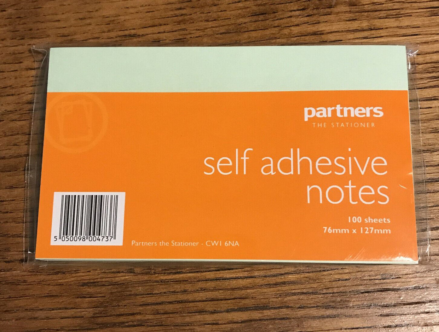 Self Adhesive Post It Style Notes. 76mm X 127mm Partners Green X 100