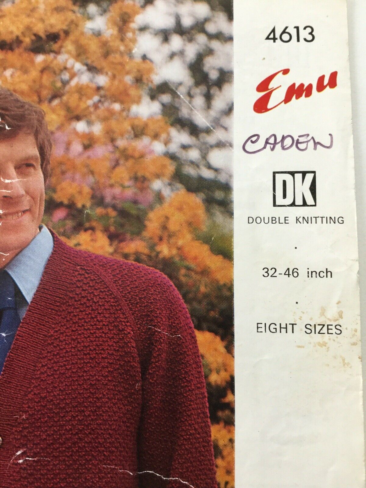 Vintage Knitting Pattern 1970s Men Ladies Cardigan Jacket 32-46” Emu 4913