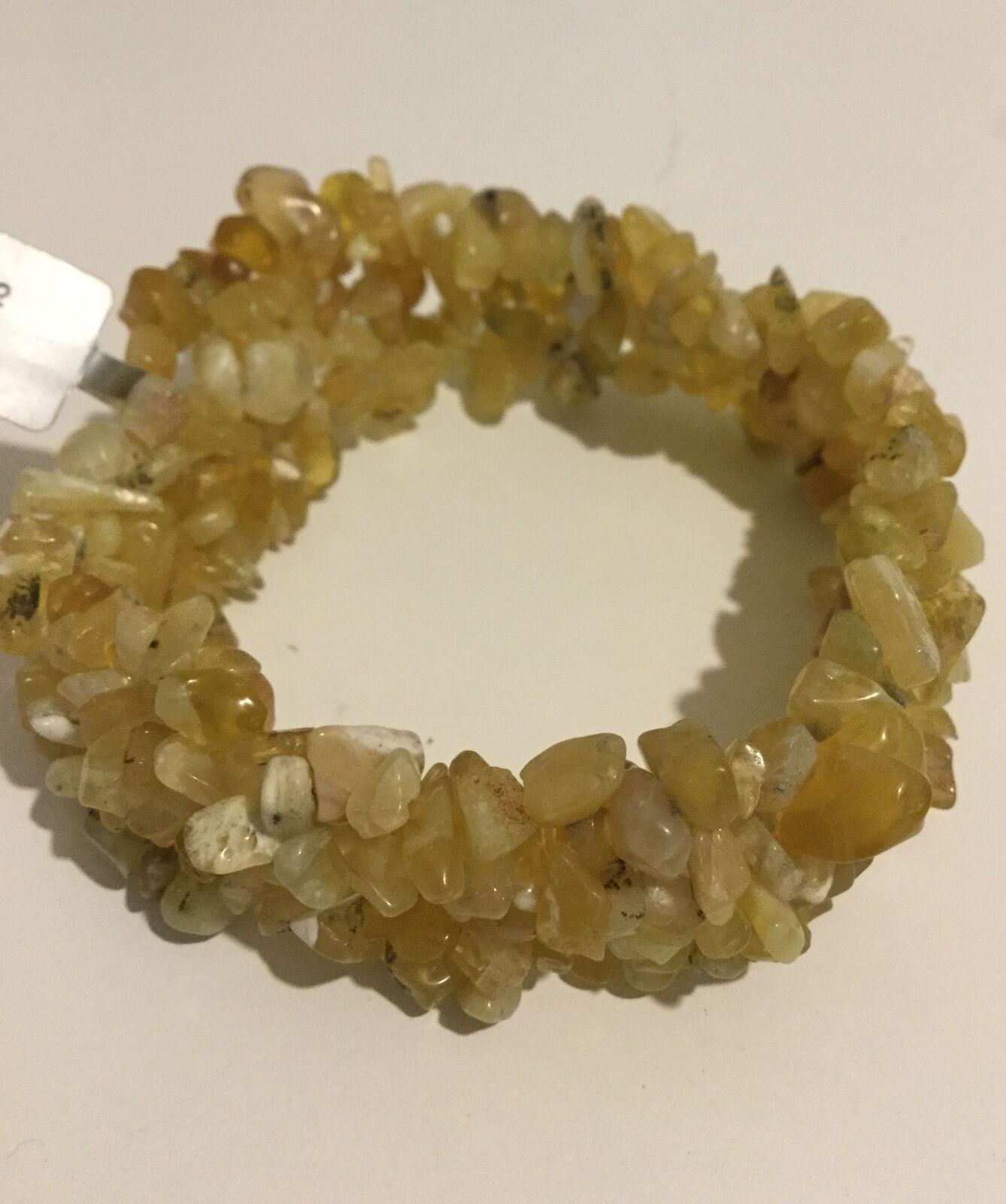 Semi Precious Stone Expanding Wide Bangle Bracelet ‘Golden Opal’ Yellows Natural