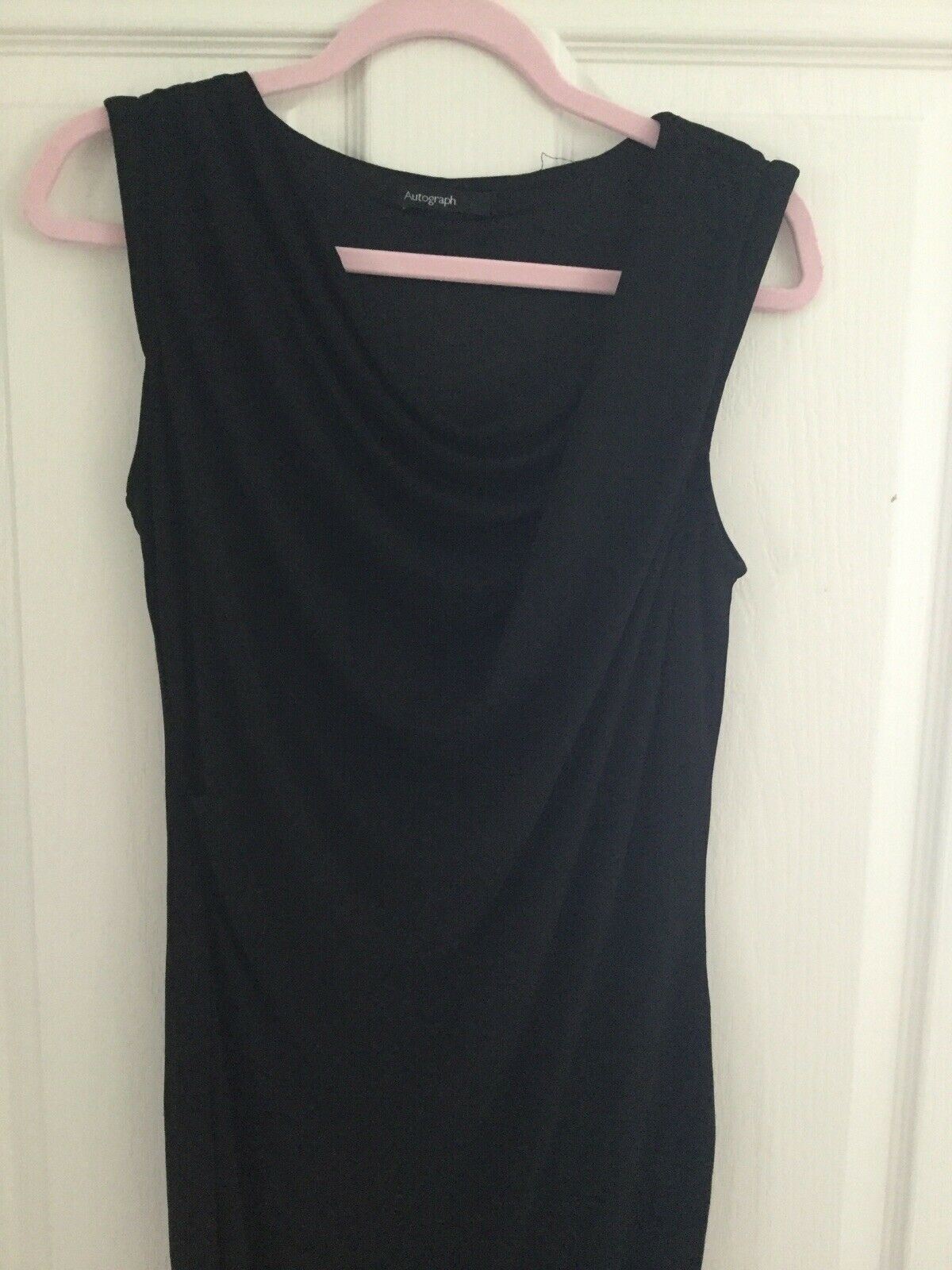 Little Black Dress Autograph 8 PartyEvening Cocktail Black Drape Neck Sleeveless