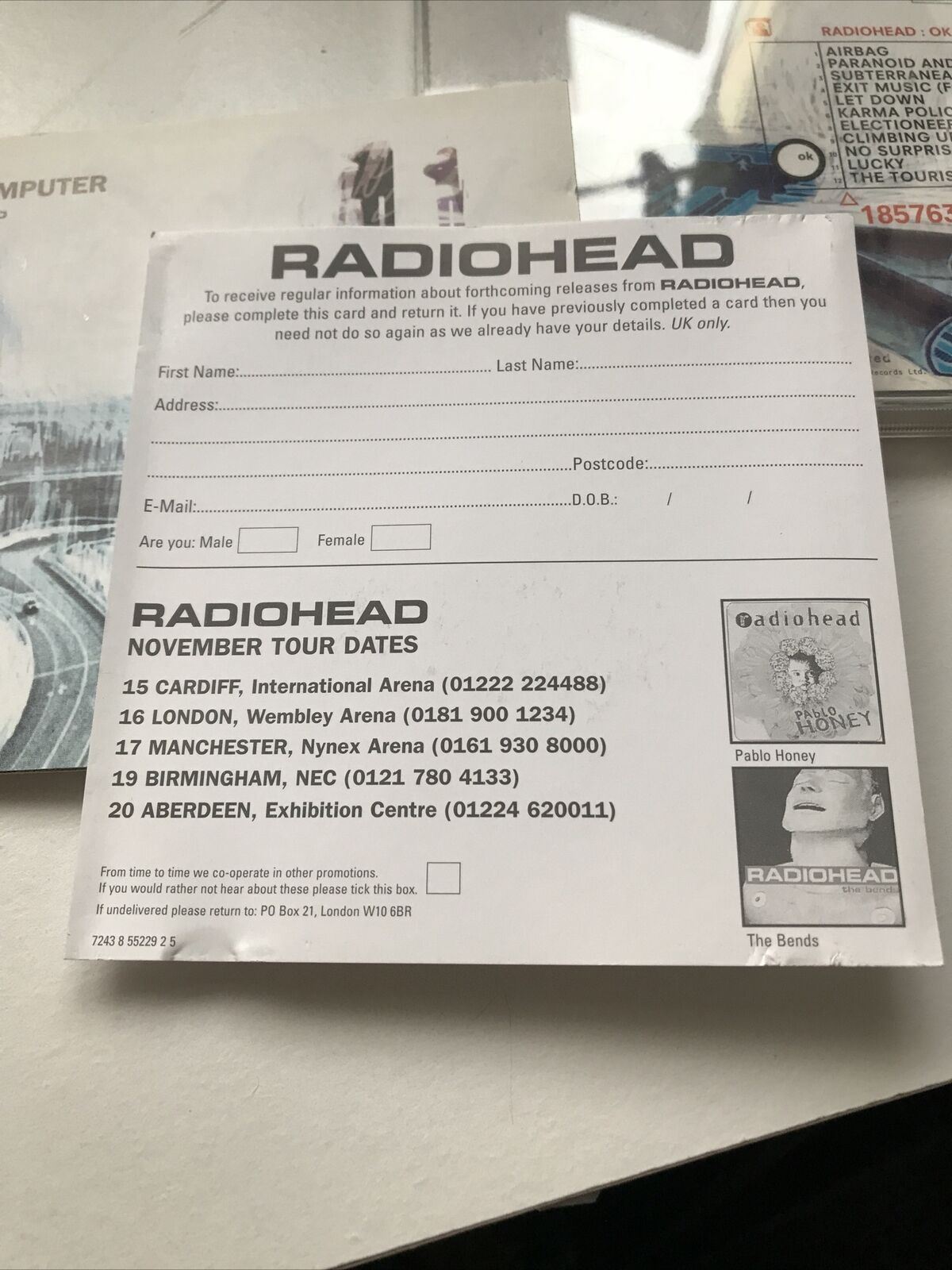 Ok Computer Radiohead CD Sleeve Amd Broken Case Only. NO CD