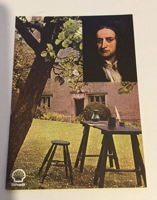 Sir Isaac Newton Great Britons Collectable Shell Card 1972 Vintage 70s Woolsthor