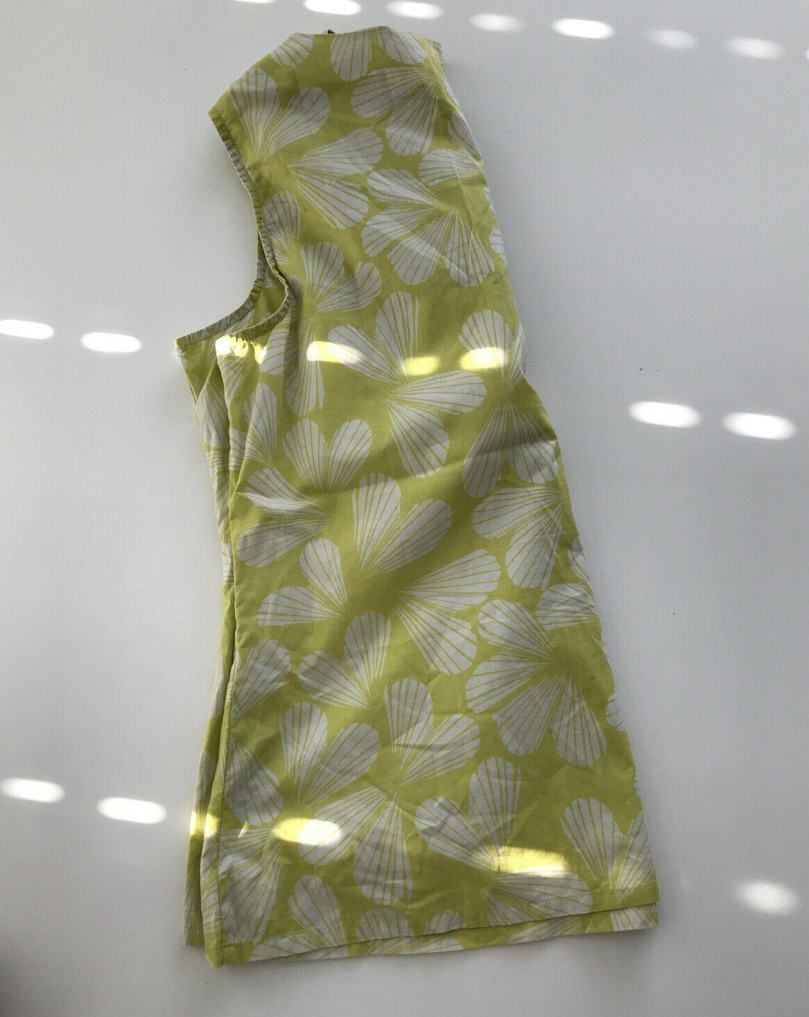 Size 12 Pretty Beaded Sleeveless Cotton Top. Boden. Yellow Print. Boho Beading. Party