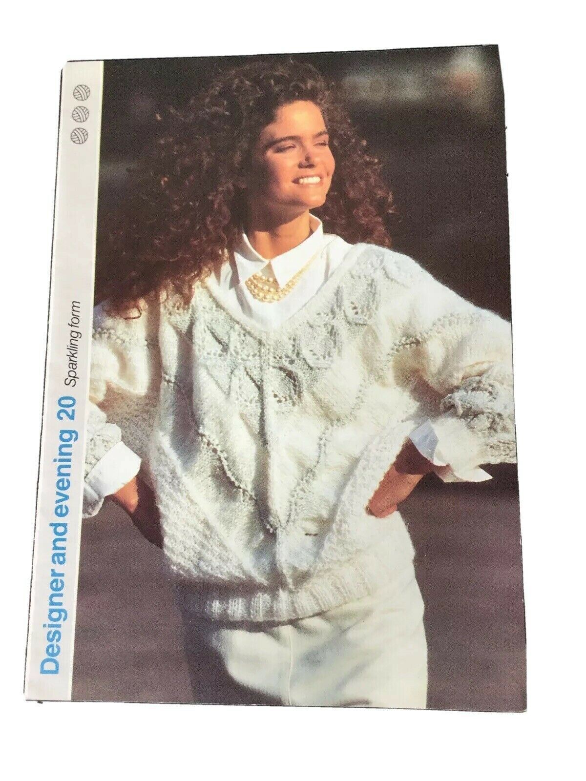 Vintage 1980s Knitting Pattern Womens V Back Sparkle Sweater Jumper