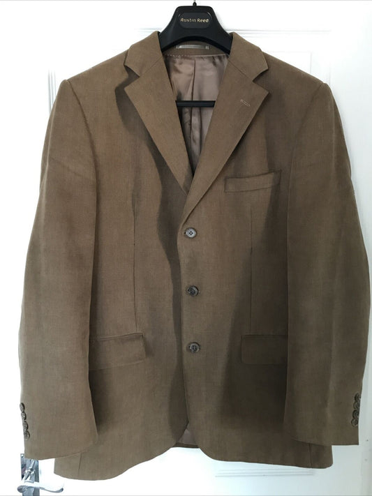 Mens Smart Jaeger Jacket Size 42R Cotton Very Soft Fabric Brown Worn Once