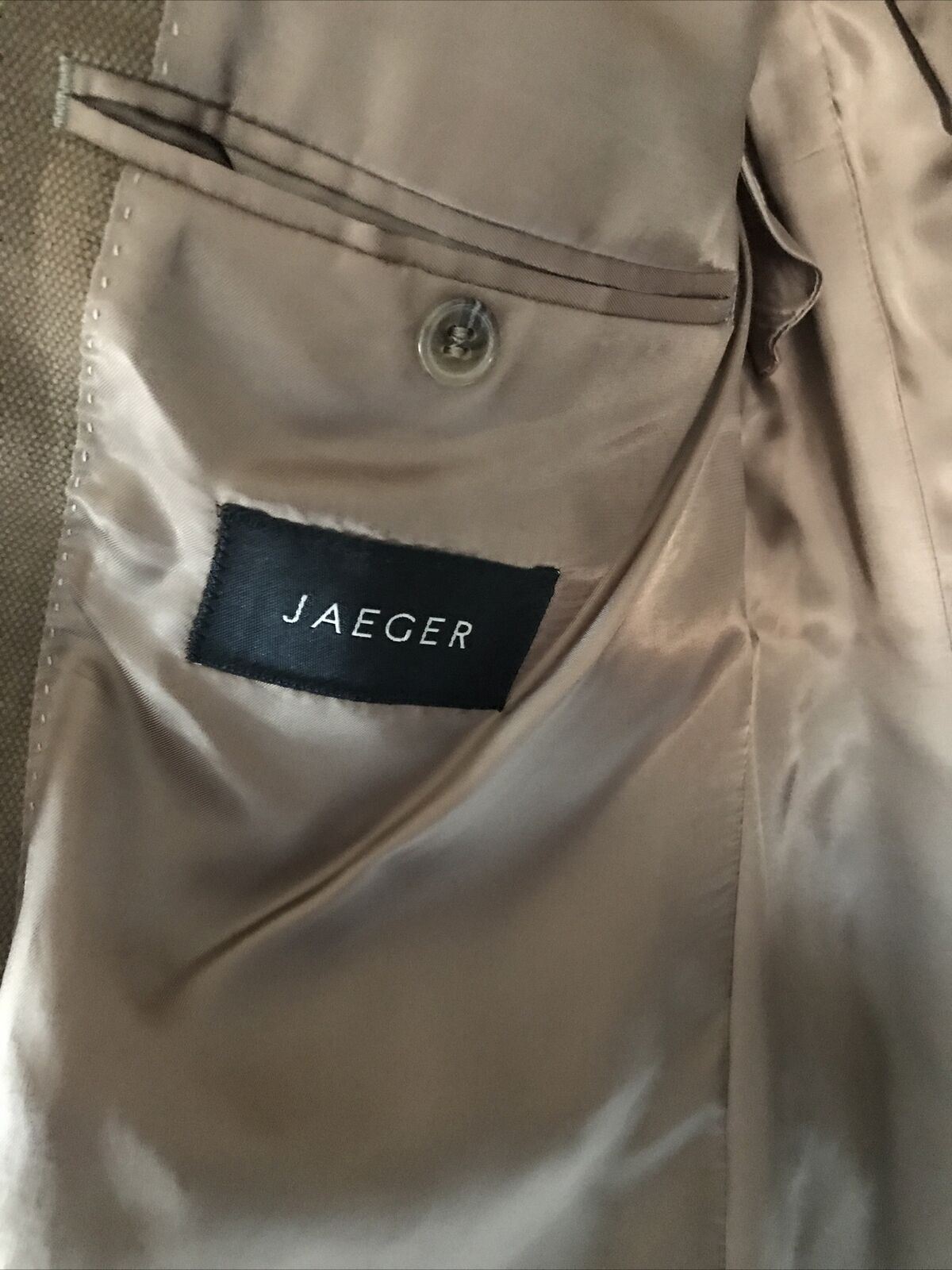 Mens Smart Jaeger Jacket Size 42R Cotton Very Soft Fabric Brown Worn Once