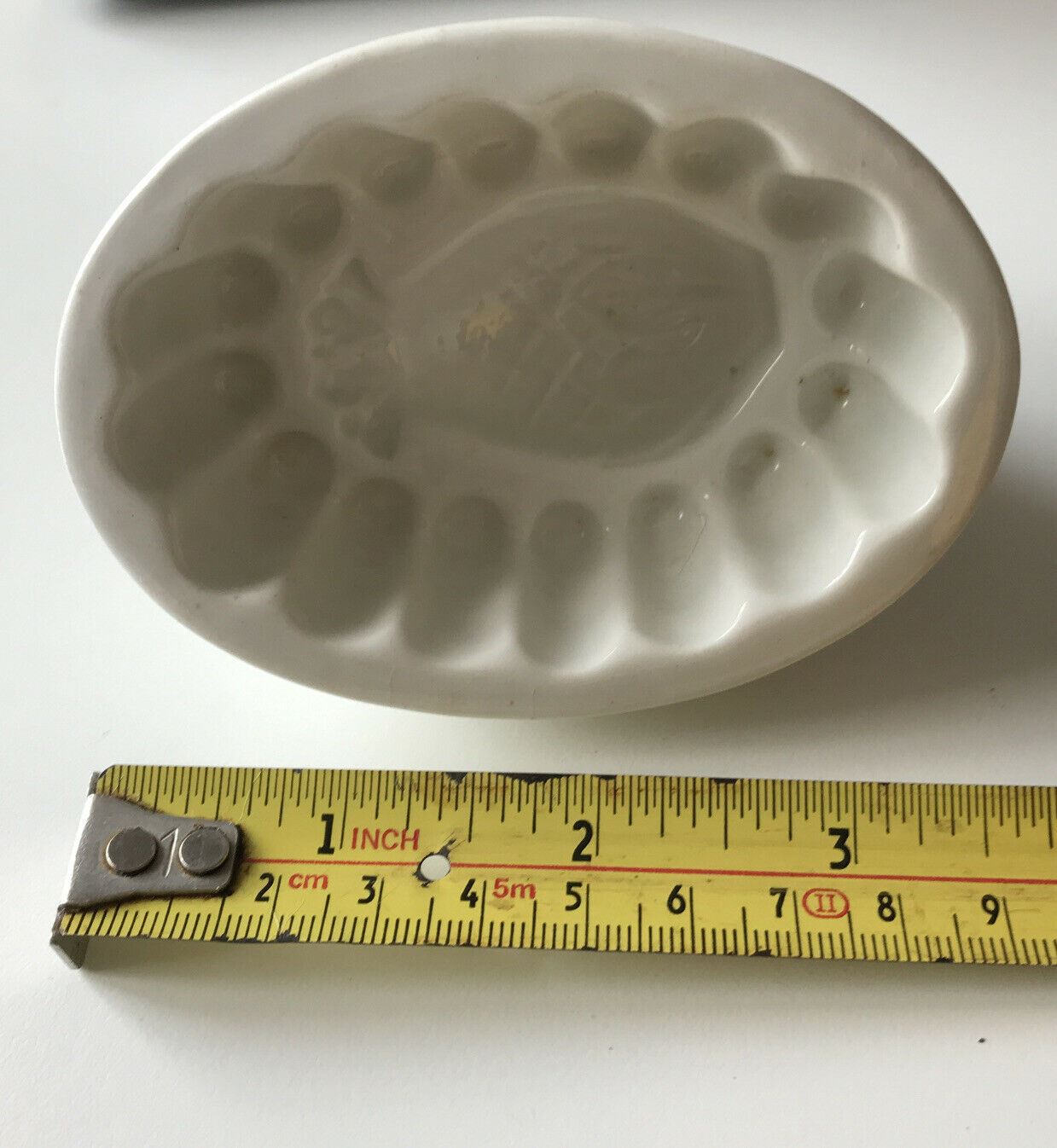 Small Individual Blancmange Jelly Mould. Pineapple Design. Vintage Ceramic White