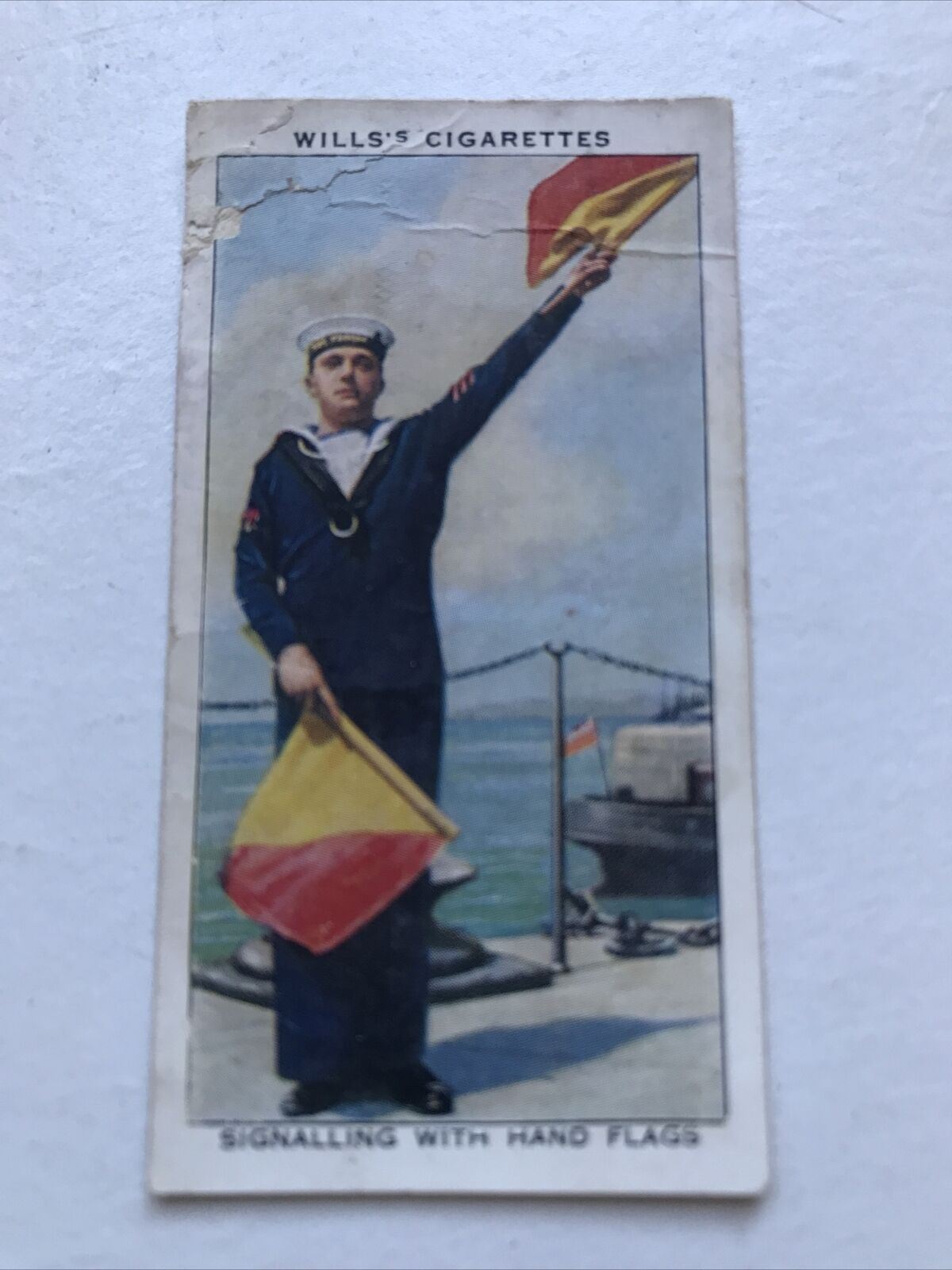 Wills Cigarette Card Signalling With Hand Flags Royal Navy 1939 No 4