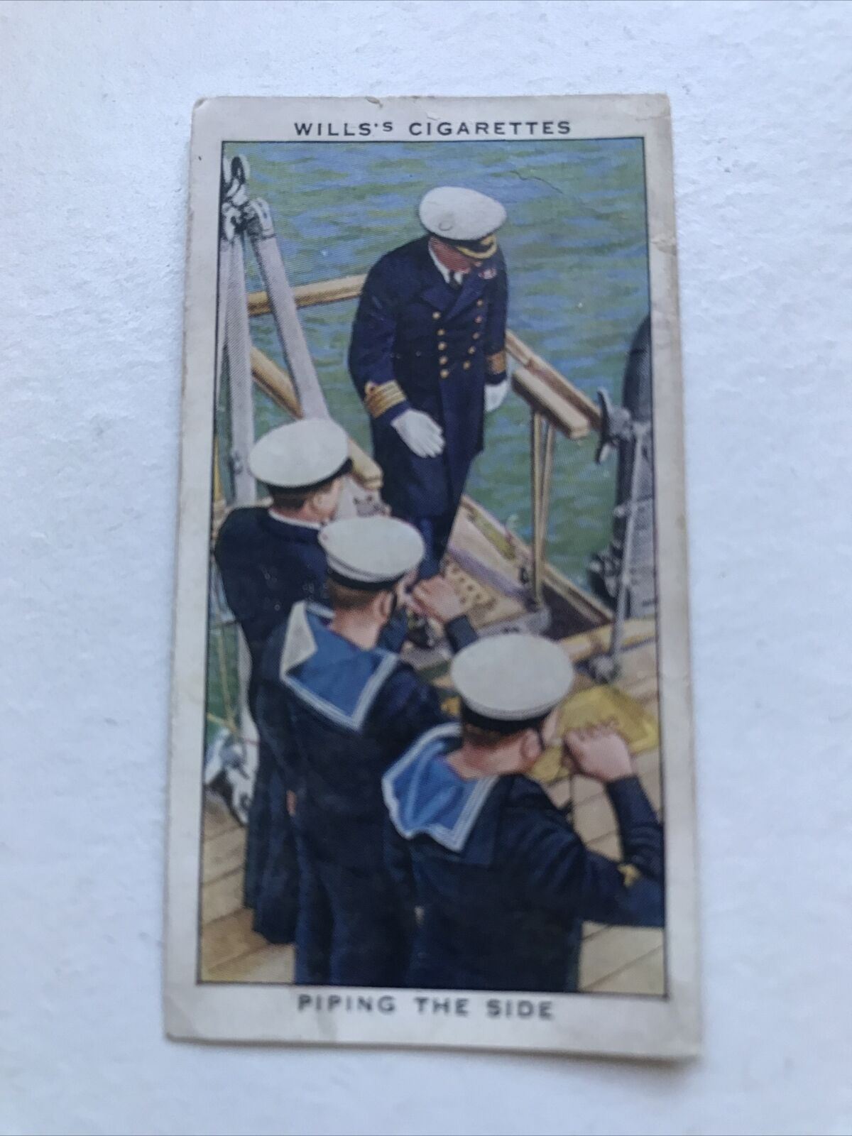 Wills Cigarette Card LIFE IN THE ROYAL NAVY No. 9 Piping The Side 1939 No 9 Sailors Memorabilia