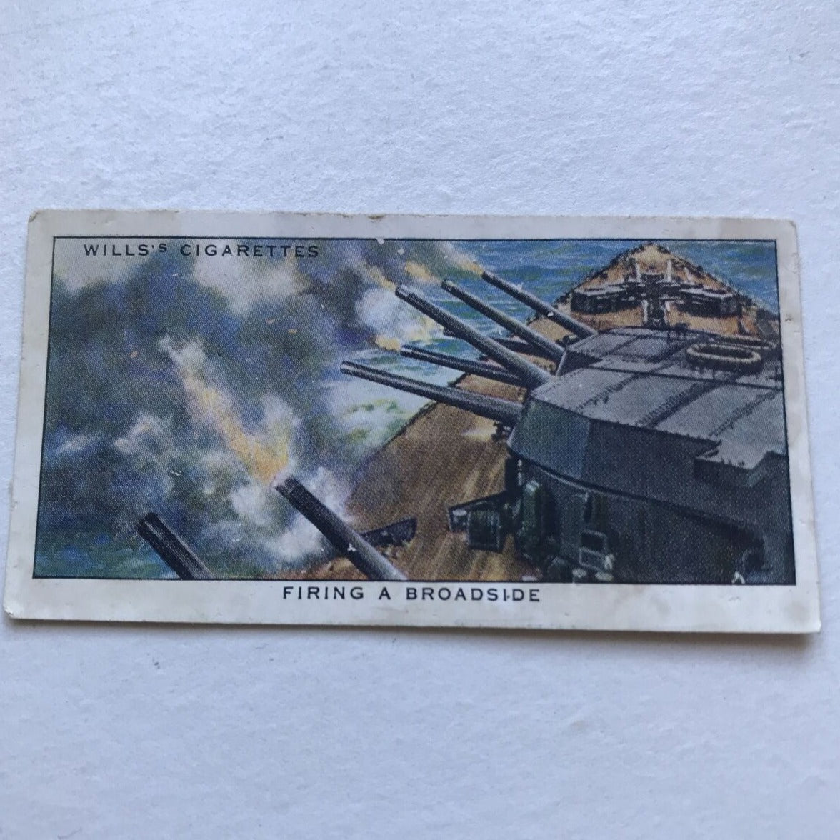 Wills Cigarette Card LIFE IN THE ROYAL NAVY Firing A Broadside 1939 No 20 HMS RODNEY