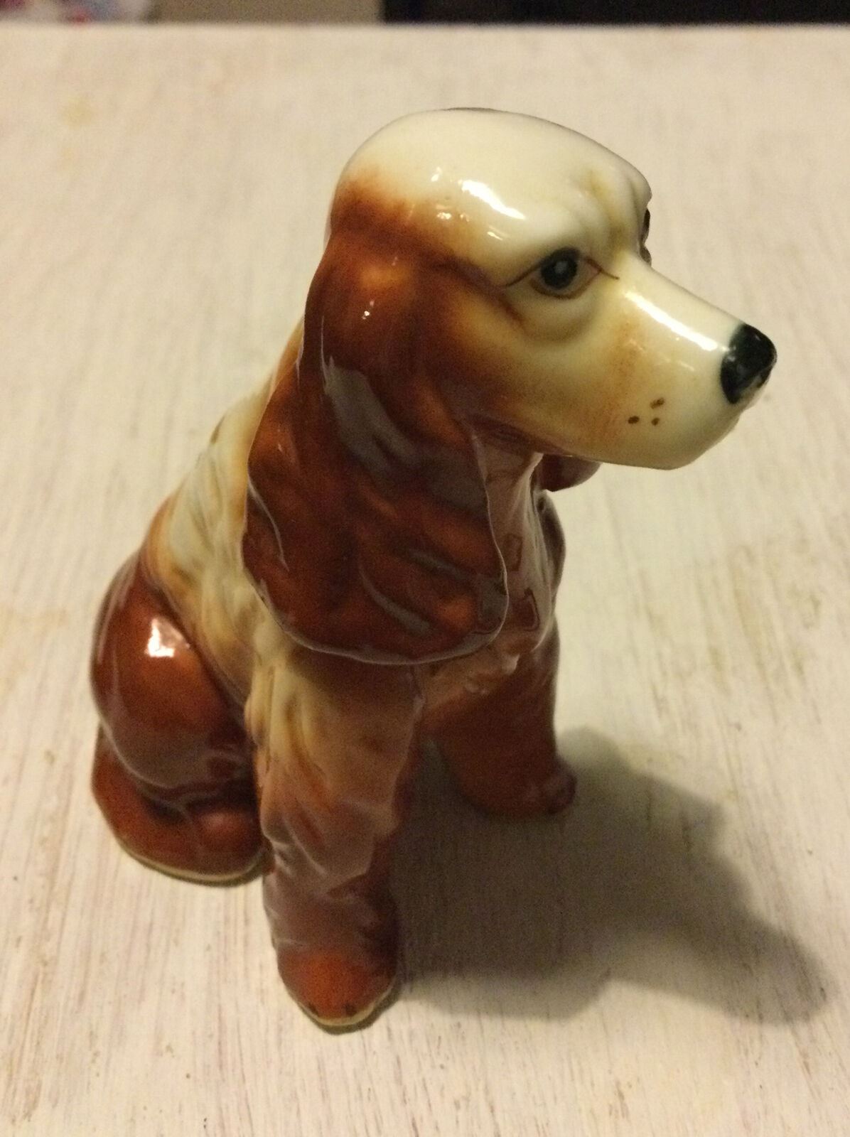 Spaniel Dog Brown and White Ornament / Figurine. Dog Lovers Gift. Approx 8 Cm