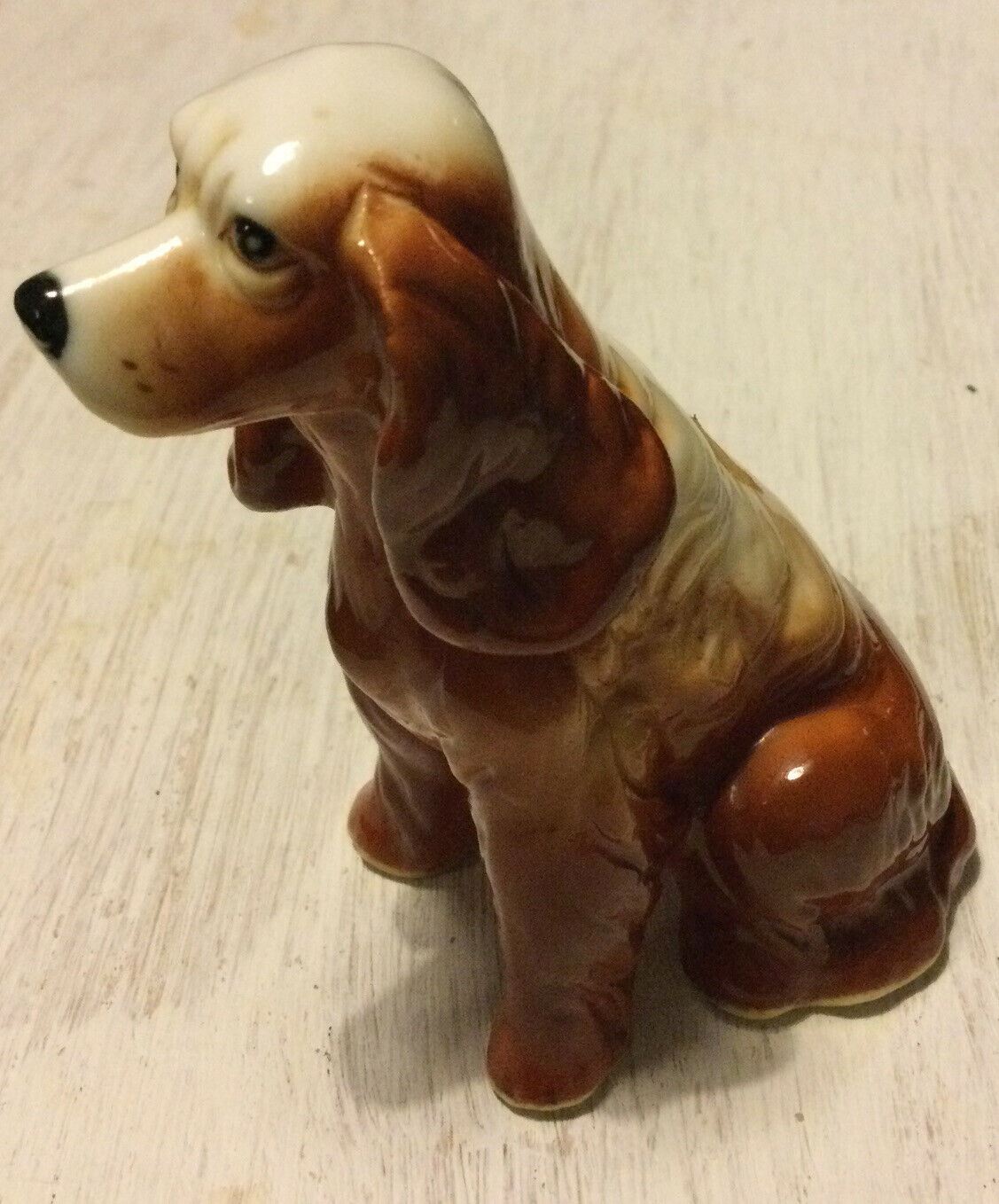 Spaniel Dog Brown and White Ornament / Figurine. Dog Lovers Gift. Approx 8 Cm