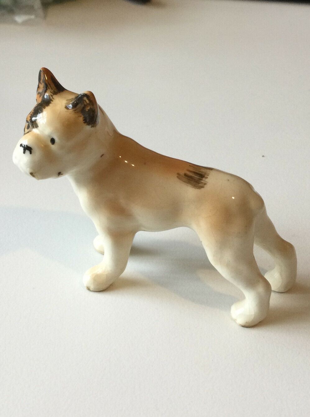 Vintage Boxer Dog Figurine Ornament. Standing. Approx 5.5cm Retro Gift Dog Lover