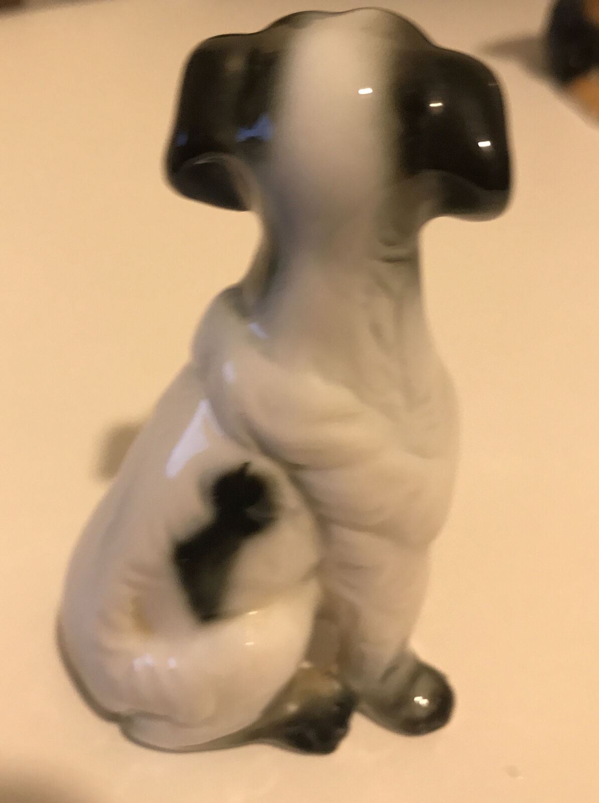 Springer ? Spaniel Black And White Dog Ornament. Sitting Proud! Figurine.  8.5cm