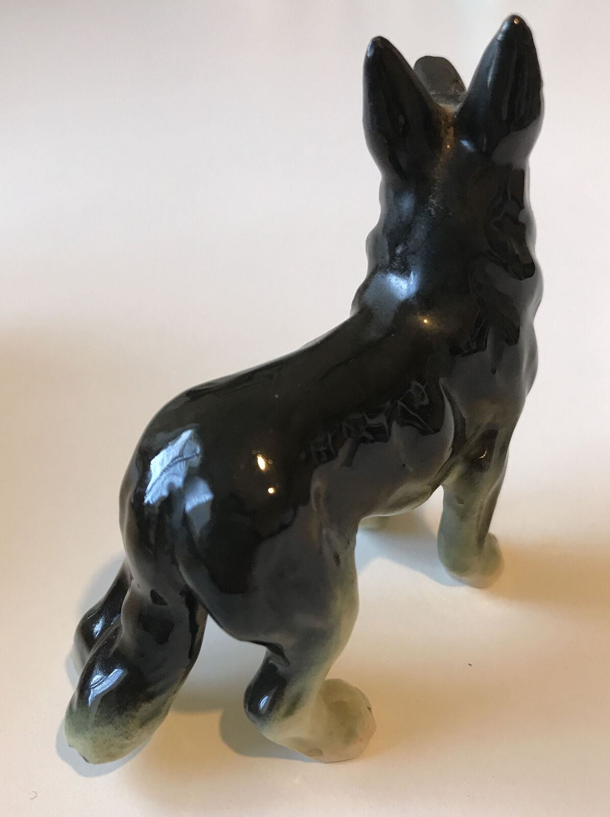 Mini Alsatian German Shepherd Dog Ornament Figurine. Tongue Out! 6cm High.